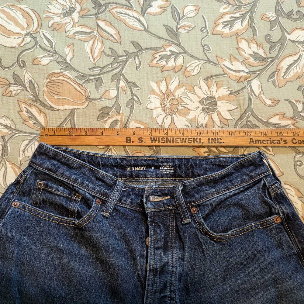 high rise curvy straight button fly jeans Old Navy - Picture 3 of 8